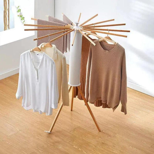 Foldable Wooden Clothes Drying Rack-Trenzil