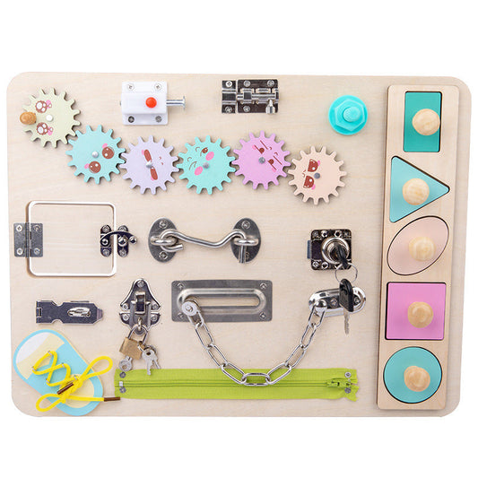 Wooden Busy Board for Toddlers-Trenzil